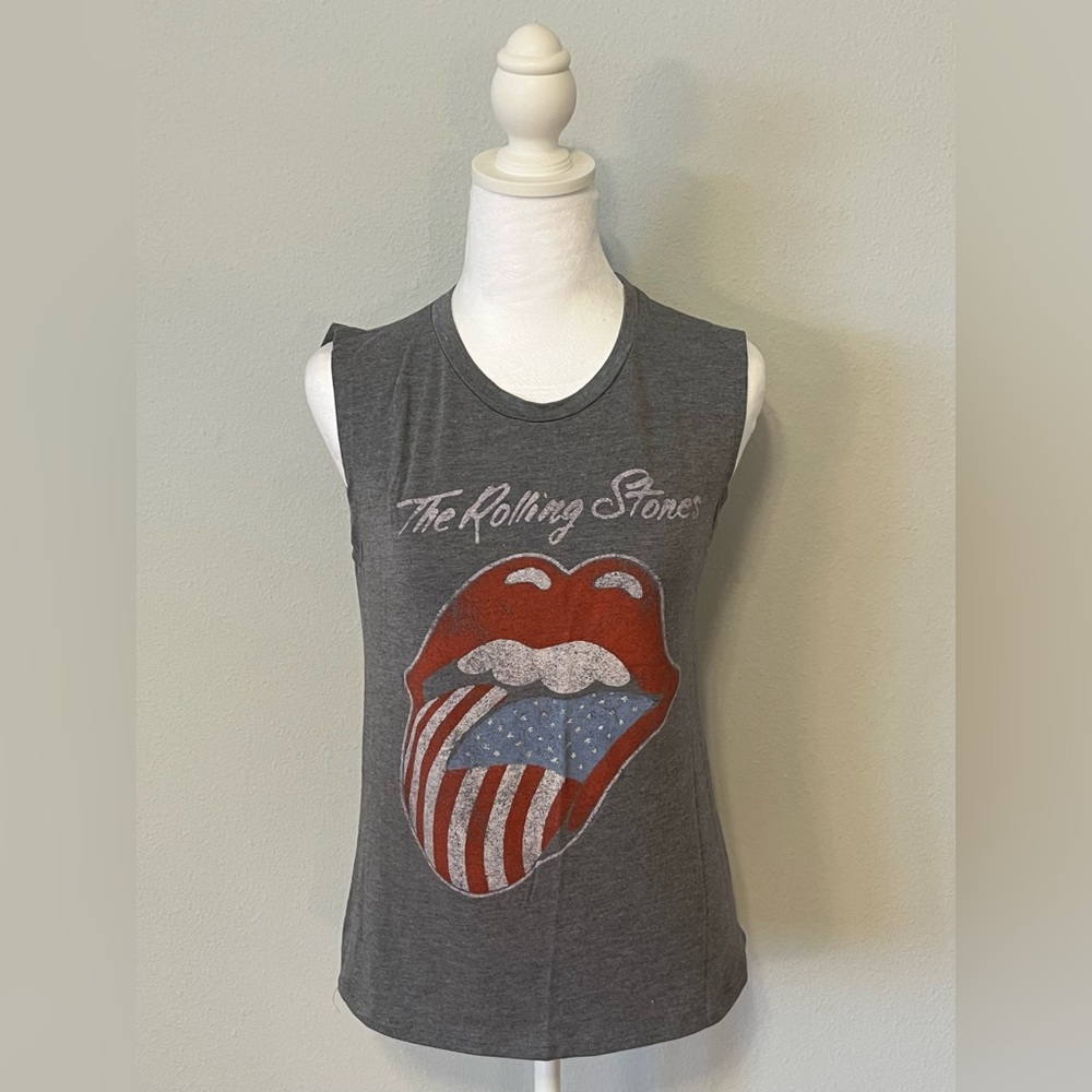 the Rolling Stones Gray Sleeveless Top